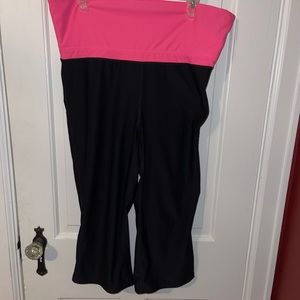 Black and pink capri workout pants